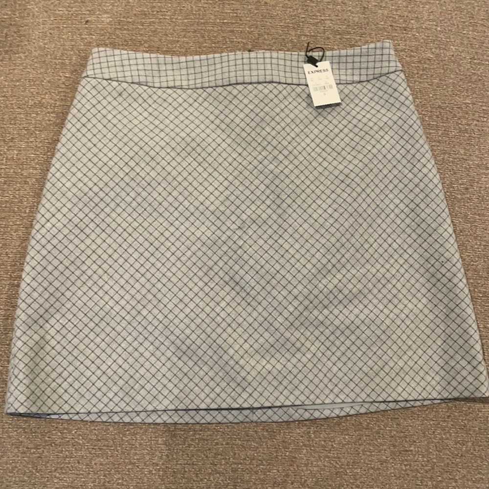NWT gray/black checkered express skirt. Fully lined.